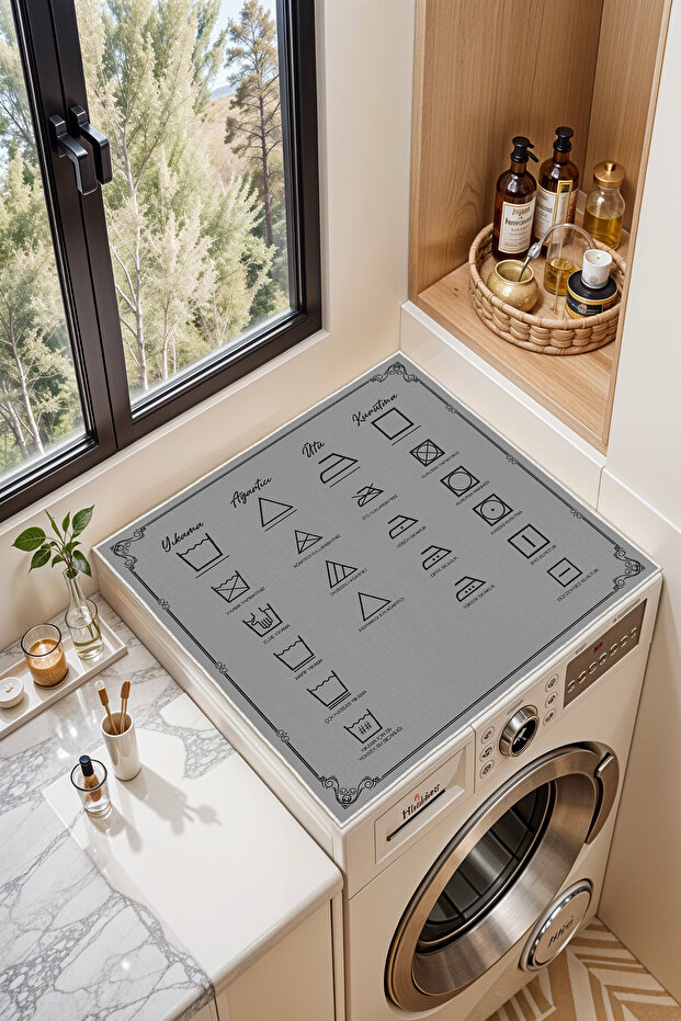 Wasserdichte Waschmaschinenmatte Deluxe, Rutschfest, Grau – Refreshing Wash