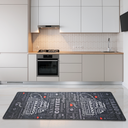 miqna Moderner Küchenteppich Gel Läufer Grau Weiß Schwarz Natural Coffee Design