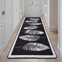 miqna Kurzflor Teppich Modern Geometrisch Hoja Schwarz 80x200 Rutschfest