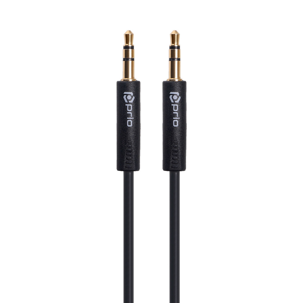 prio High-End 3,5 mm Klinke auf 3,5 mm Klinke Audiokabel 1,2 m – Schwarz