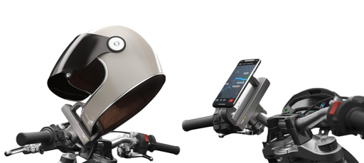 [G-566861] 2-in-1 Motorradhelm-Schloss und Handyhalterung, Schwarz, 4cm x 7.5cm x 16cm