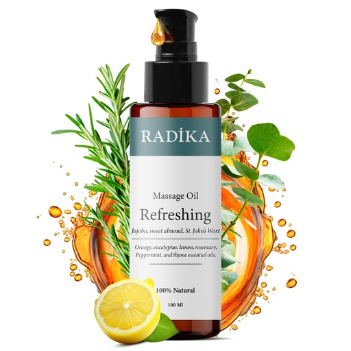 [G-820980] Massageöl, Erfrischendes Massage-Öl, 100% Rein, BIO, natürlich, 100 ml