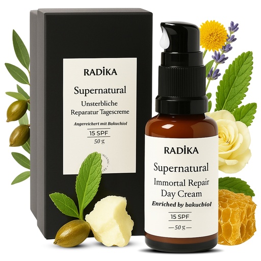 [G-853789] Radika Aromatherapy Natürliche Tagescreme 50 gr, BIO, Anti-Aging, 15 SPF