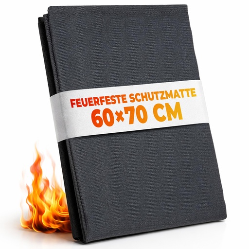 [G-760212] FireMat Black Edition Feuerfeste Unterlage 60x70cm| Hitzeschutzmatte