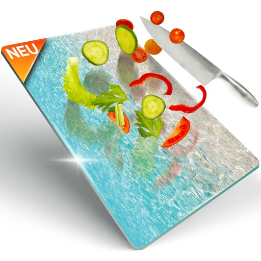 [G-512927] Decovetro Schneidebrett Glas |40x30cm | Glass Cutting Board | Leicht zu reinigen
