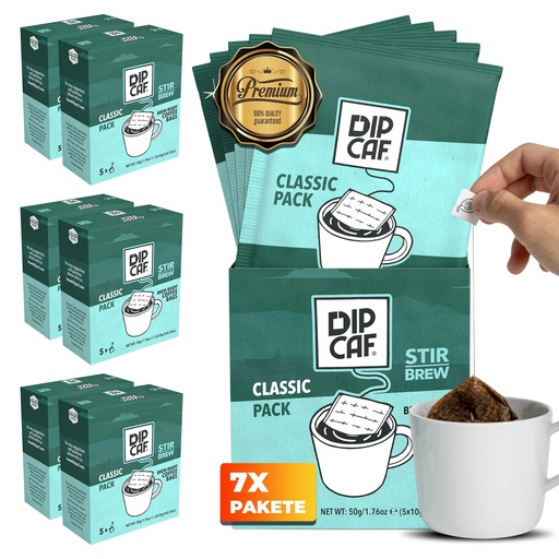 [G-839803] Dipcaf® Kaffeebeutel 35 Stück | Milder Filterkaffee im Beutel – 50g Geschenkset