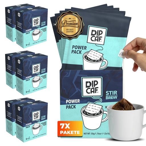[G-874057] Dipcaf® Power Kaffeebeutel 35 Stück | Intensiver Filterkaffee – 50g Geschenkset