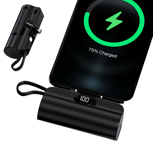 UFUZON Ishiva Mini Power Bank 5000 mAh USB-C, Kabelloses Tragbares Ladegerät