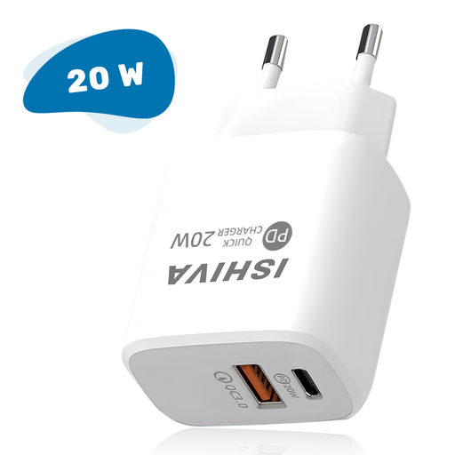 [G-500394] UFUZON Ishiva USB C Adapter Ladegerät USB Stecker - 20W Schnellladegerät