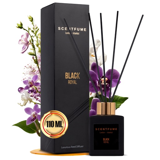 [G-512635] Raumduft mit Duftstäbchen, Veilchen, Jasmin und Schwarze Orchidee, Zimt - 110 ml