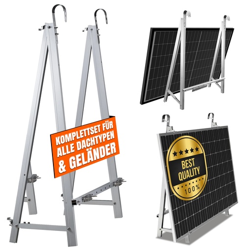[G-919091] PV-UNIVERSALHALTER KOMLETTSET ZUR MONTAGE VON EINEM PV-MODUL AN GELÄENDER/WAND