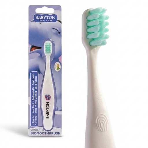 Babyton Bio-Zahnbürste aus Mais, weich & umweltfreundlich, ergonomischer Griff