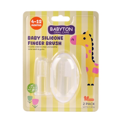 [G-386897] Babyton Silikon Fingerzahnbürste für Babys, Doppelseitig, BPA-frei, Weich