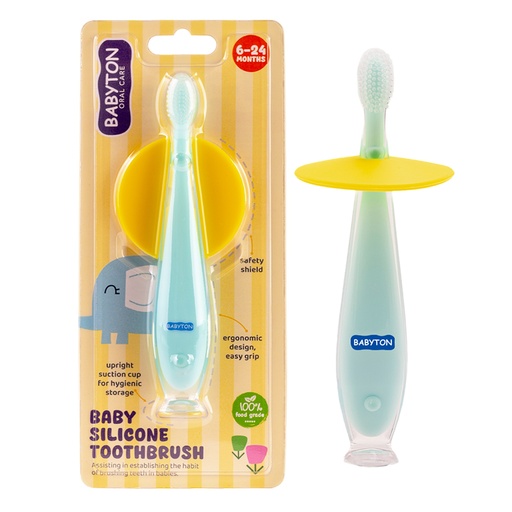 [G-522572] Babyton Silikon Zahnbürste für Babys 6-24 Monate, BPA-frei & weich