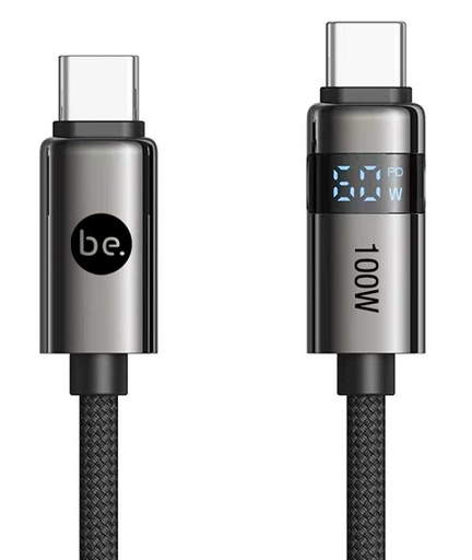 [G-850308] beclad. 100W C to C Cable with LED Display Black BE-PC510BG-GR