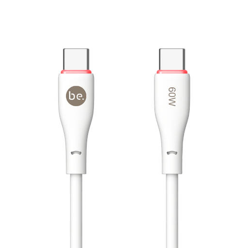 [G-995957] beclad. 60W C to C Silicone Charging Cable White BE-PC260WG-GR