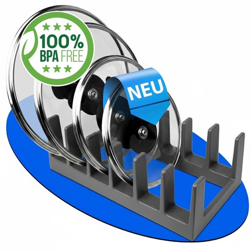 [G-146188] DecoBella Topfdeckelhalter 6 Fächer – platzsparender Küchen Organizer Anthrazit